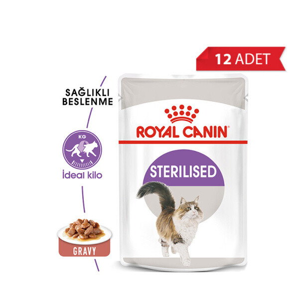  - ROYAL CANİN STERİLİSED GRAVY SOSLU KISIR KEDİ KONSERVE 85 GR 12'Lİ