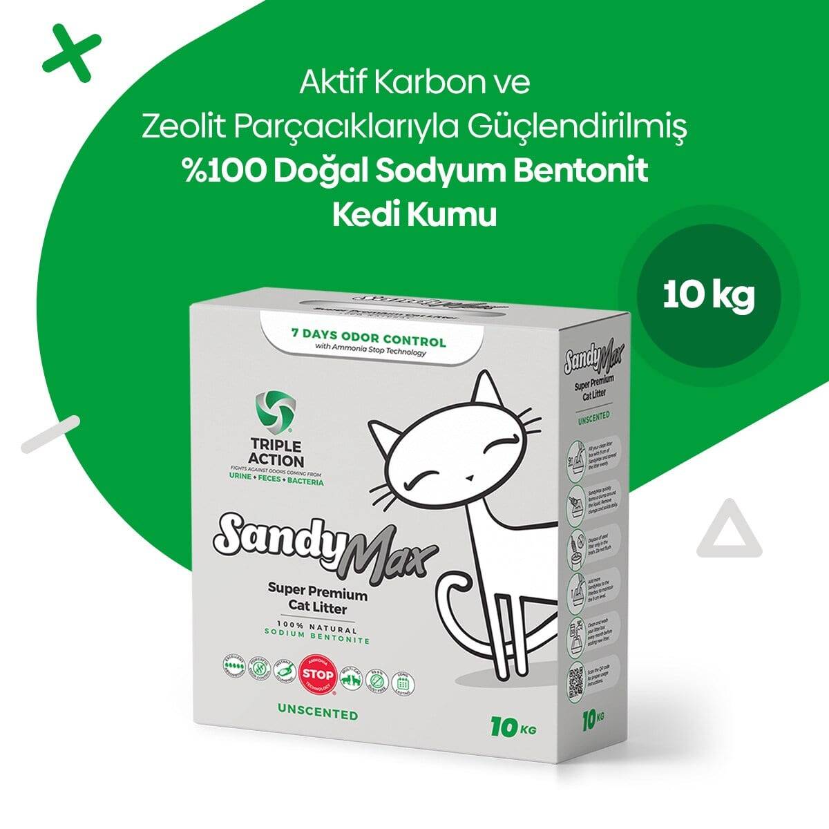 SANDYMAX UNSCENTED 10 KG KUM