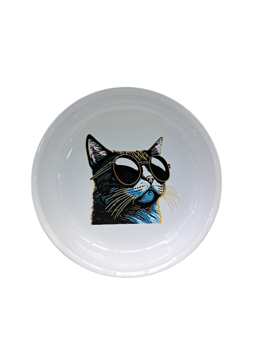  - SERAMİK MAMA KABI KEDİ DERİN BEYAZ 250ML