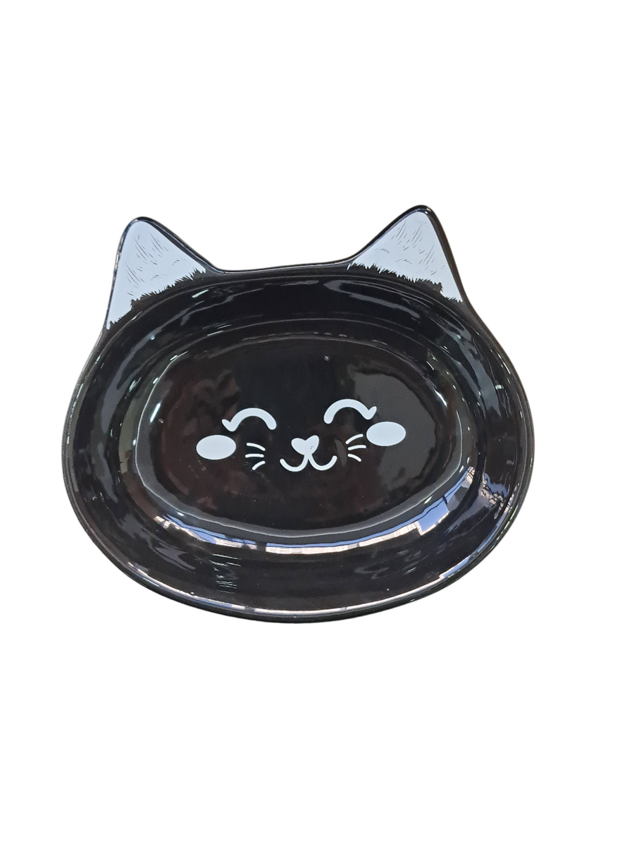 SERAMİK MAMA KABI KEDİ DERİN SİYAH 200ML