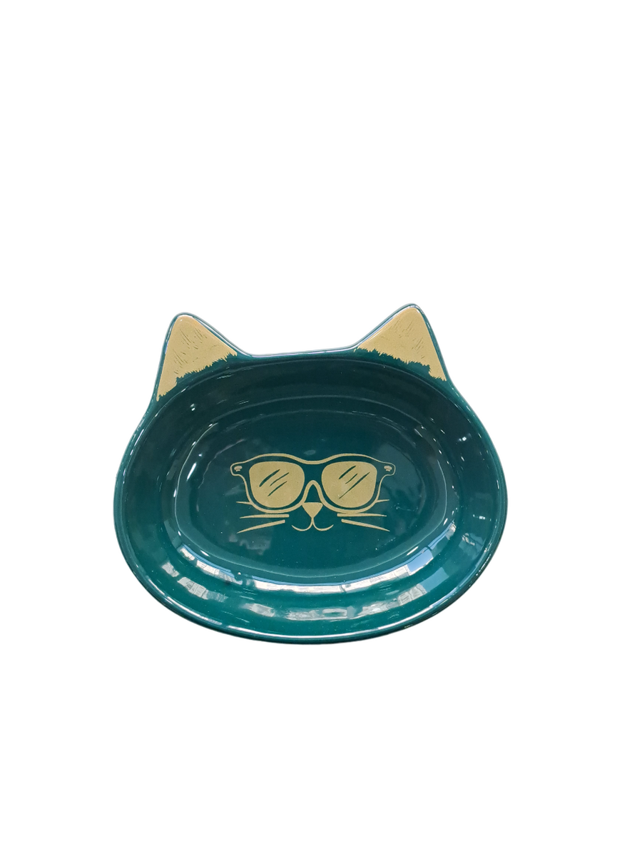 SERAMİK MAMA KABI KEDİ DERİN YEŞİL 200ML