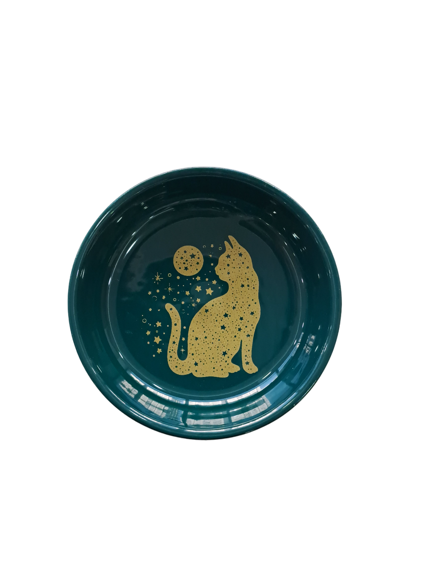 SERAMİK MAMA KABI KEDİ DERİN YEŞİL 250ML