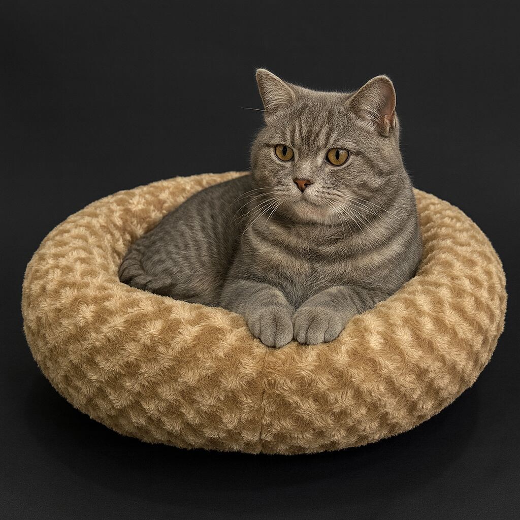  - BAGEL PLUSH BED LIGHT BROWN 55X55 CM