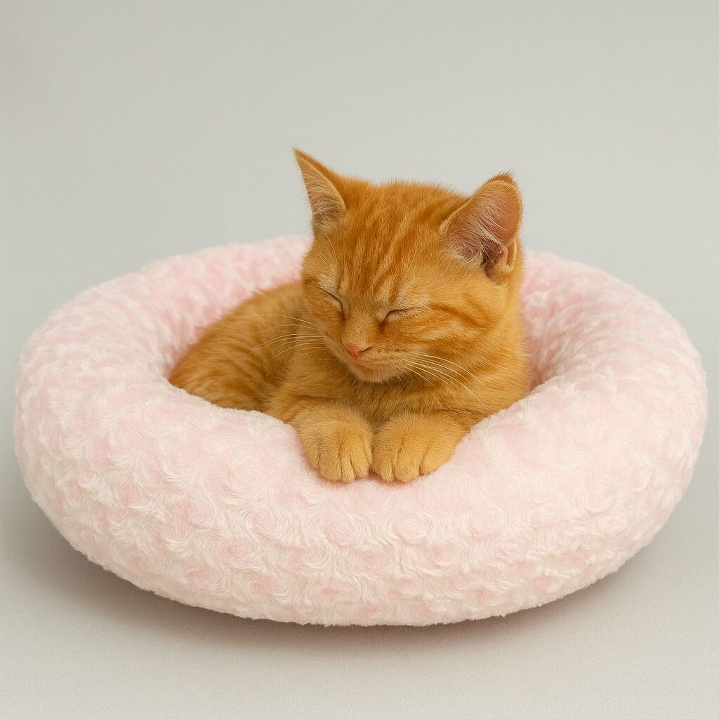 PETPRETTY - SİMİT YATAK PELUŞ ŞEKER PEMBE YATAK 55*55
