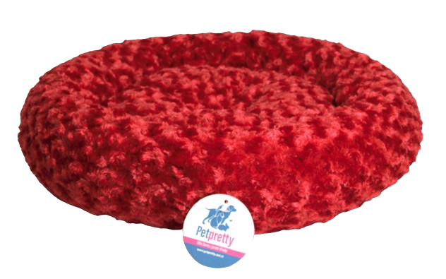 PETPRETTY - BAGEL PLUSH BED RED 55X55 CM