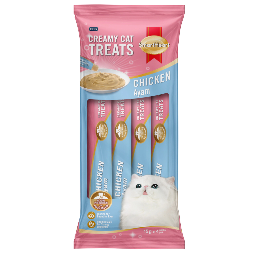 SMARTHEART KREMA KEDİ ÖDÜLÜ TAVUK 4X15GR 12'Lİ
