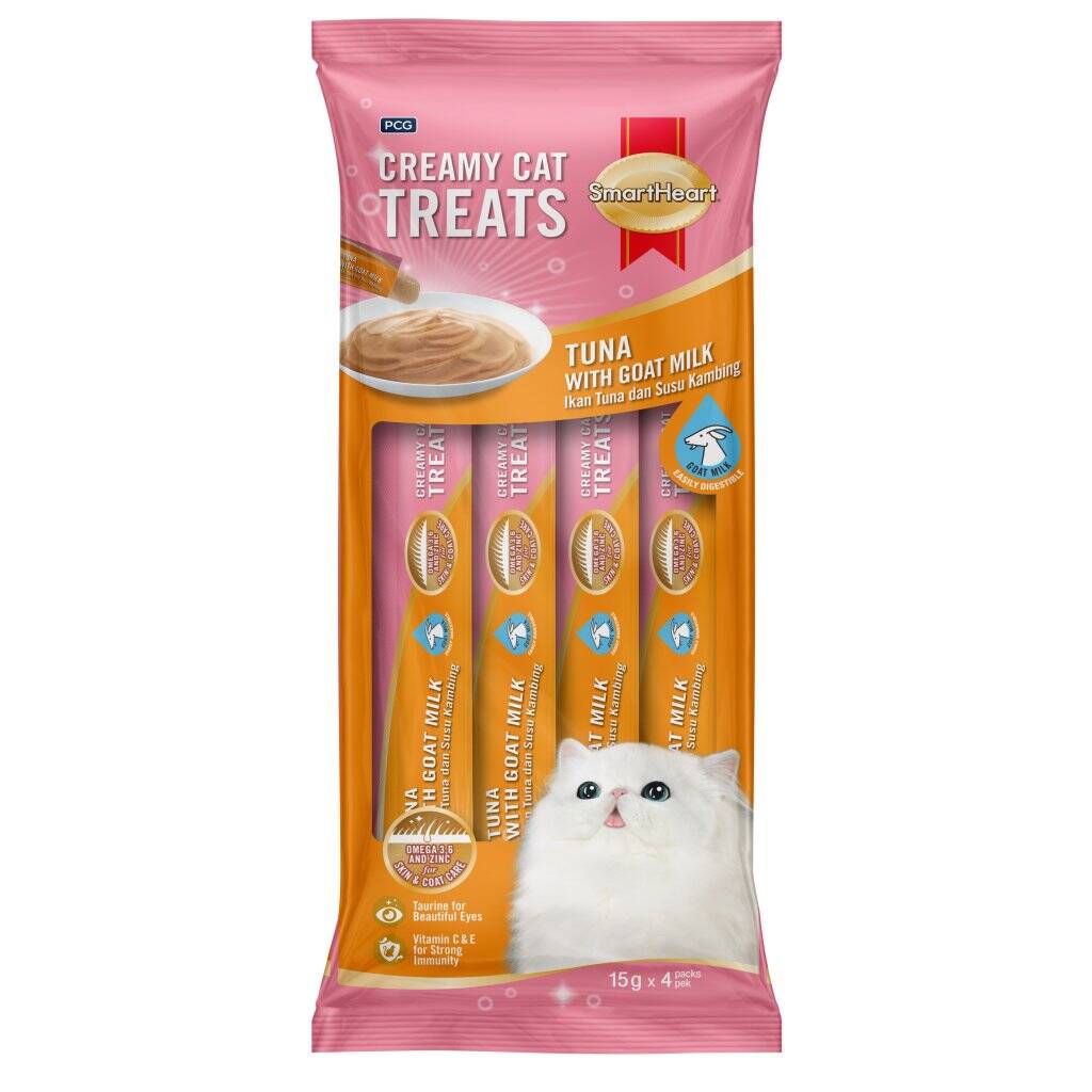 SMARTHEARTH TON İLE KEÇİ SÜTÜ KREMA KEDİ ÖDÜLÜ 4X15GR 12'Lİ