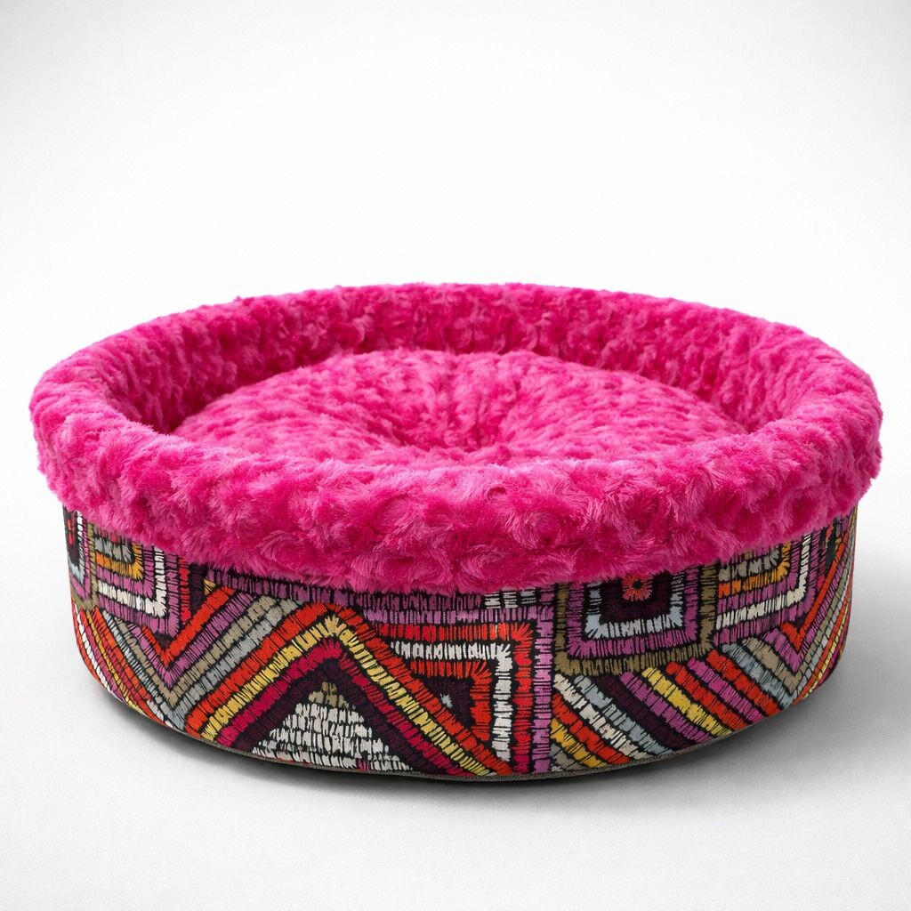PETPRETTY - SPECİEL PELUŞ SİMİT YATAK FUŞYA 50x50x15cm
