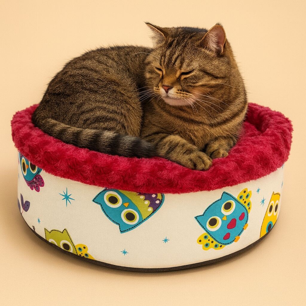  - SPECIAL PLUSH BAGEL BED RED 50X50X15 CM