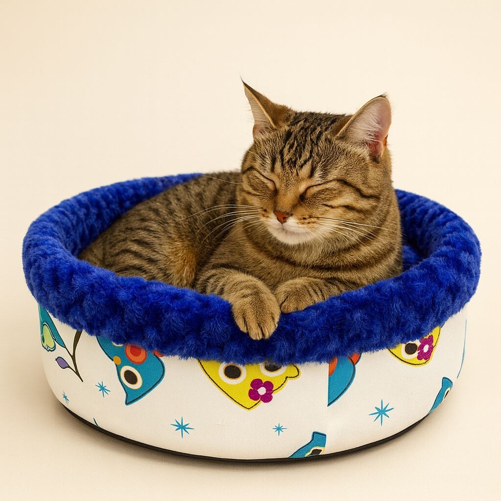  - SPECIAL PLUSH BAGEL BED BLUE 50X50X15 CM