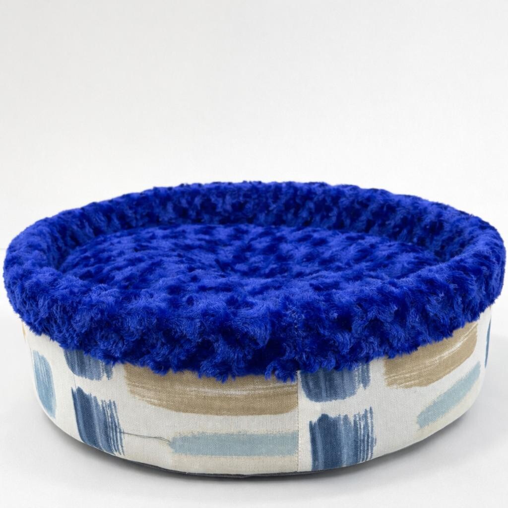 PETPRETTY - SPECİEL PELUŞ SİMİT YATAK MAVİ 50x50x15cm