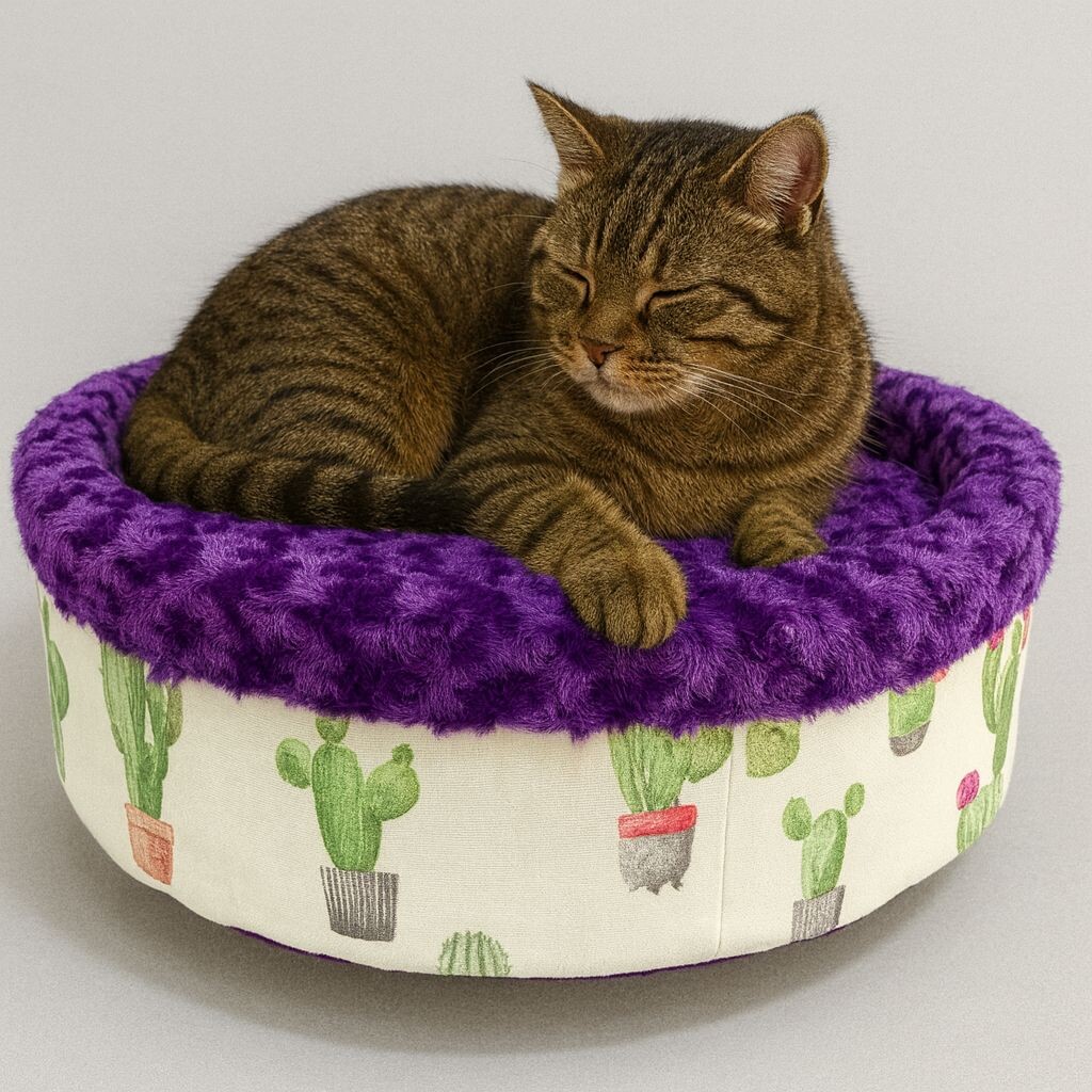  - SPECIAL PLUSH BAGEL BED PURPLE 50X50X15 CM