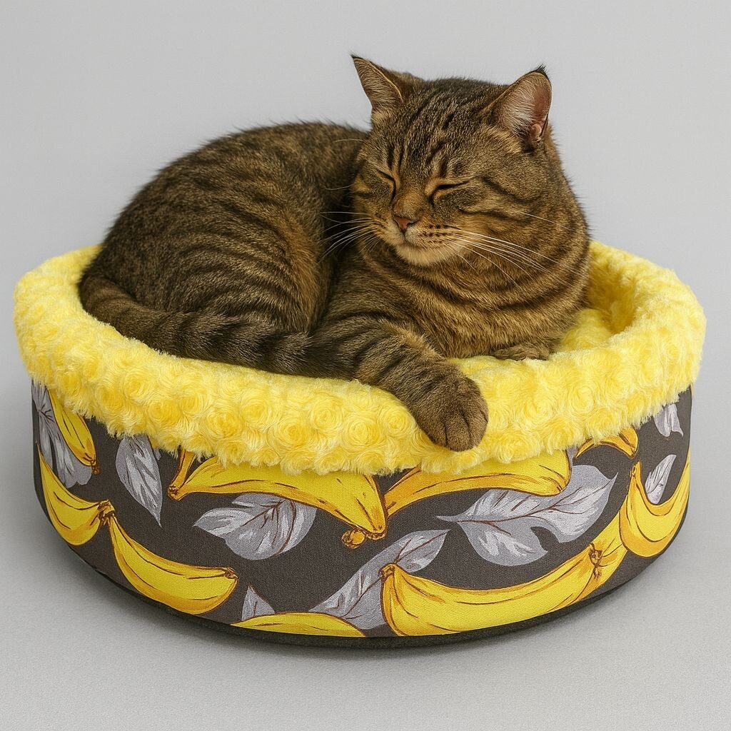  - SPECIAL PLUSH BAGEL BED YELLOW 50X50X15 CM