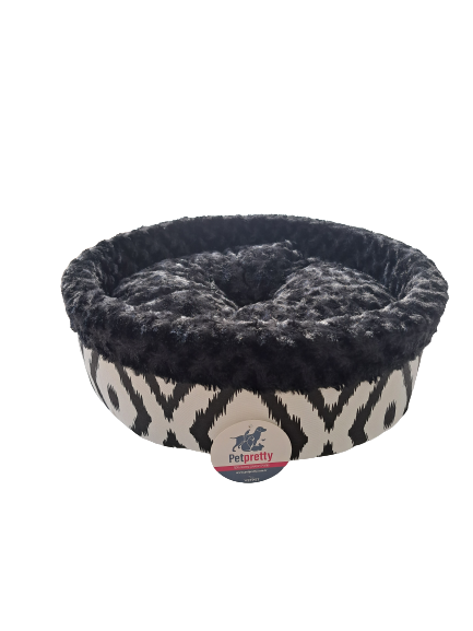 PETPRETTY - SPECİEL PELUŞ SİMİT YATAK SİYAH 50X50X15 CM