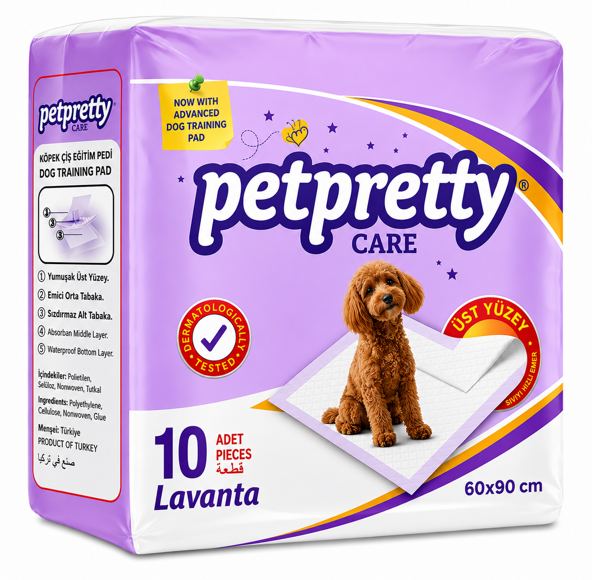 PETPRETTY - TUVALET EĞİTİM PEDİ LAVANTALI 60x90 10'LU