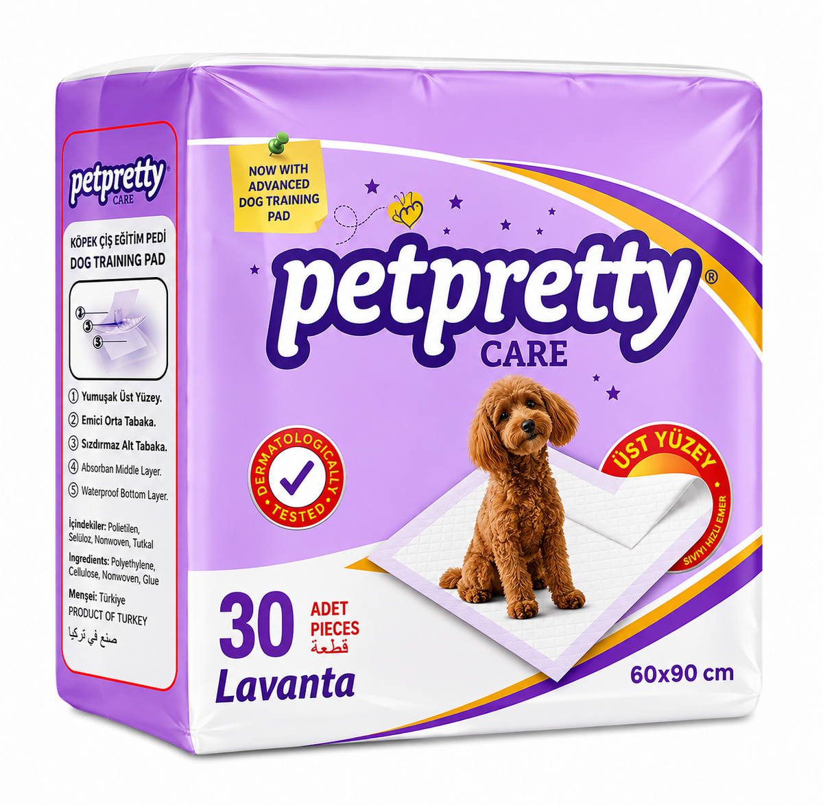 PETPRETTY - TUVALET EĞİTİM PEDİ LAVANTALI 60x90 30'LU