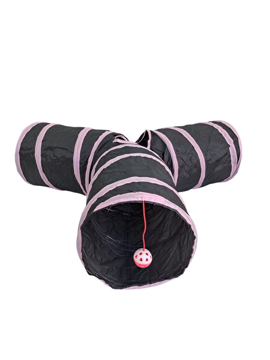 ÜÇ YOLLU SİYAH PEMBE KEDİ OYUN TÜNELİ