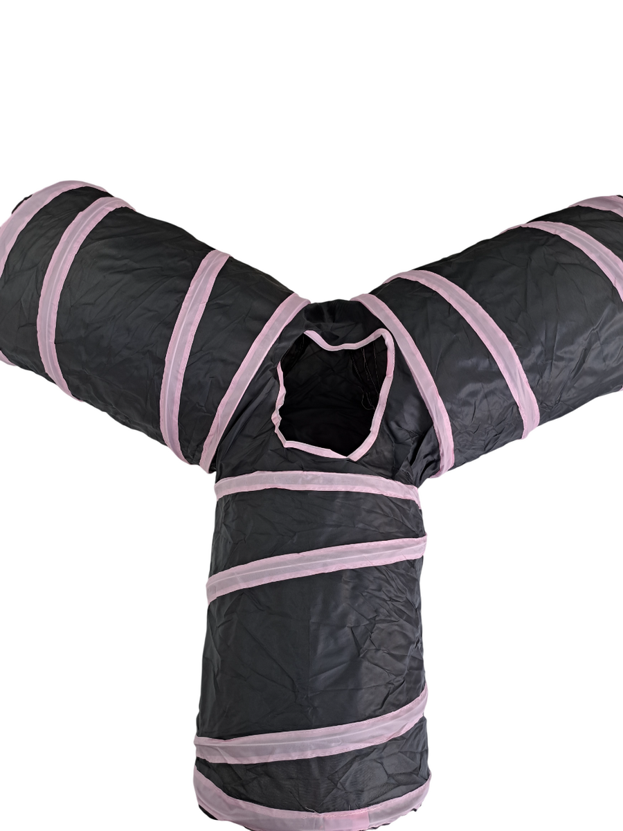 ÜÇ YOLLU SİYAH PEMBE KEDİ OYUN TÜNELİ