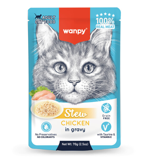 WANPY - WANPY 70G POUCH TAVUKLU YAŞ KEDİ MAMASI 10 ADET