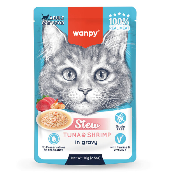 WANPY - WANPY 70G POUCH TON BALIK&KARİDESLİ YAŞ KEDİ MAMASI 10 ADET