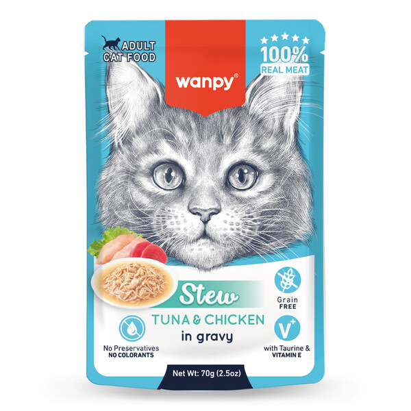 WANPY - WANPY 70G POUCH TON BALIKLI&TAVUKLU YAŞ KEDİ MAMASI 10 ADET