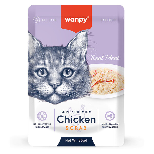 WANPY - WANPY 85 GR POUCH TAVUKLU&YENGEÇLİ YAŞ KEDİ MAMASI 12 ADET