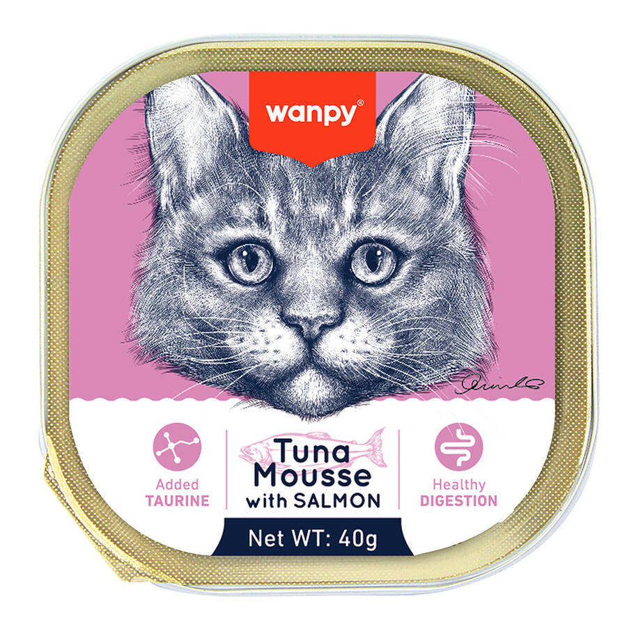 WANPY KEDİ 40G 6'LI TON BALIKLI&SOMONLU ALUTRAY YAŞ MAMA