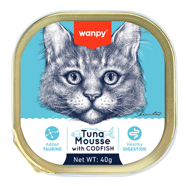 WANPY - WANPY KEDİ 40G 6'LI TON&MORİNA BALIKLI ALUTRAY YAŞ MAMA