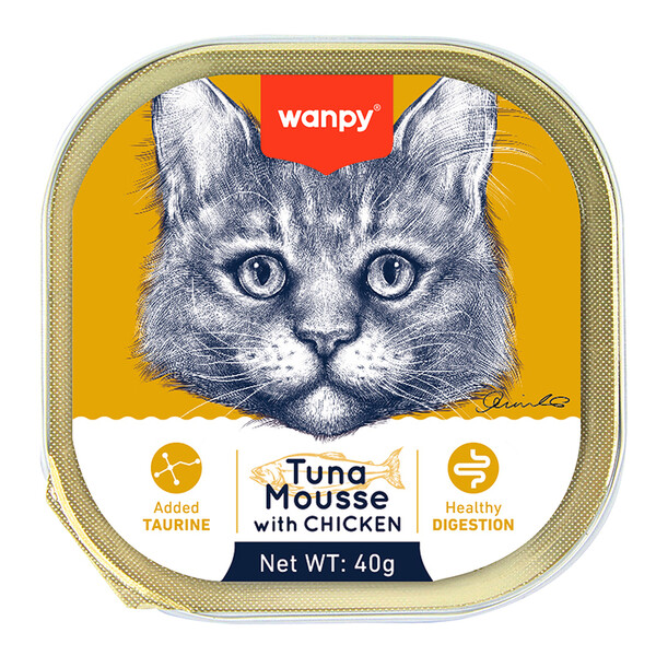 WANPY - WANPY KEDİ 40GR 6'LI TON BALIKLI&TAVUKLU ALUTRAY YAŞ MAMA