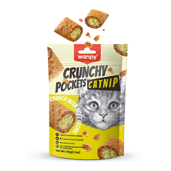 WANPY - WANPY KEDİ CRUNCH ÖDÜL CATNİPLİ & TAVUKLU 60 G - 10'LU