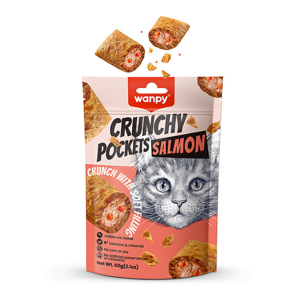 WANPY - WANPY KEDİ CRUNCH ÖDÜL SOMON&HAVYAR 60G-10'LU