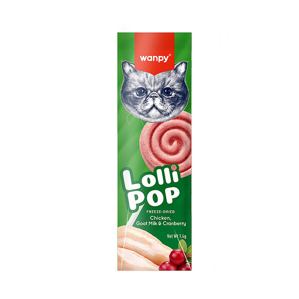 WANPY - WANPY KEDİLER İÇİN DONDURULARAK KURUTULMUŞ SWİRLPOP - KIZILCIK - 1.4G* 10'LU