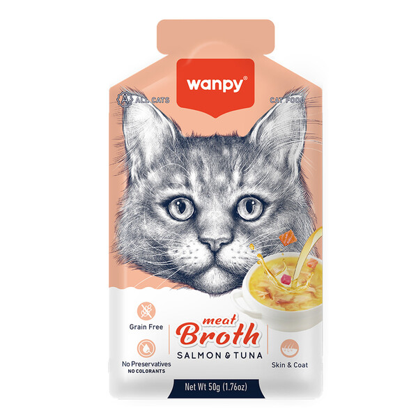 WANPY - WANPY KEDİLER İÇİN SOMON&TON BALIĞI EWT ÇORBASI 50G*12 ADET