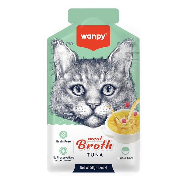 WANPY - WANPY KEDİLER İÇİN TON BALIĞI ETİ ÇORBASI 50GX12 ADET