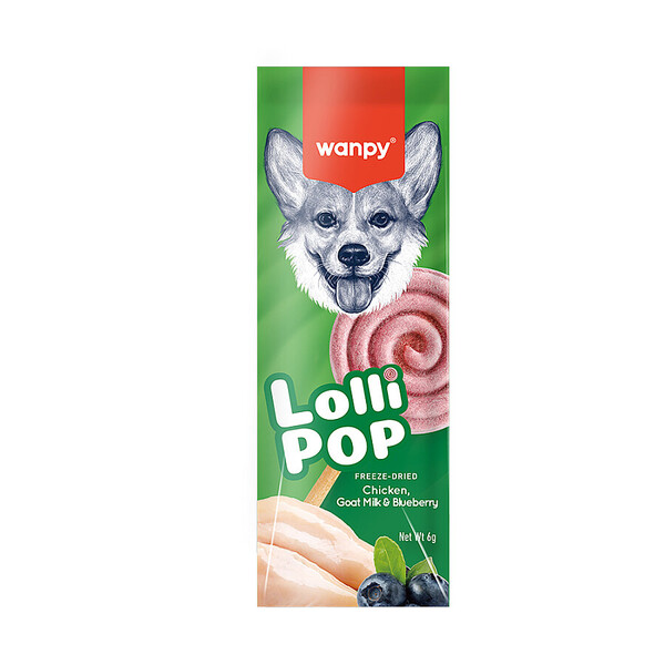 WANPY - WANPY KÖPEKLER İÇİN DONDURULARAK KURUTULMUŞ SWİRLPOP - YABAN MERSİNLİ - 6G*10'LU