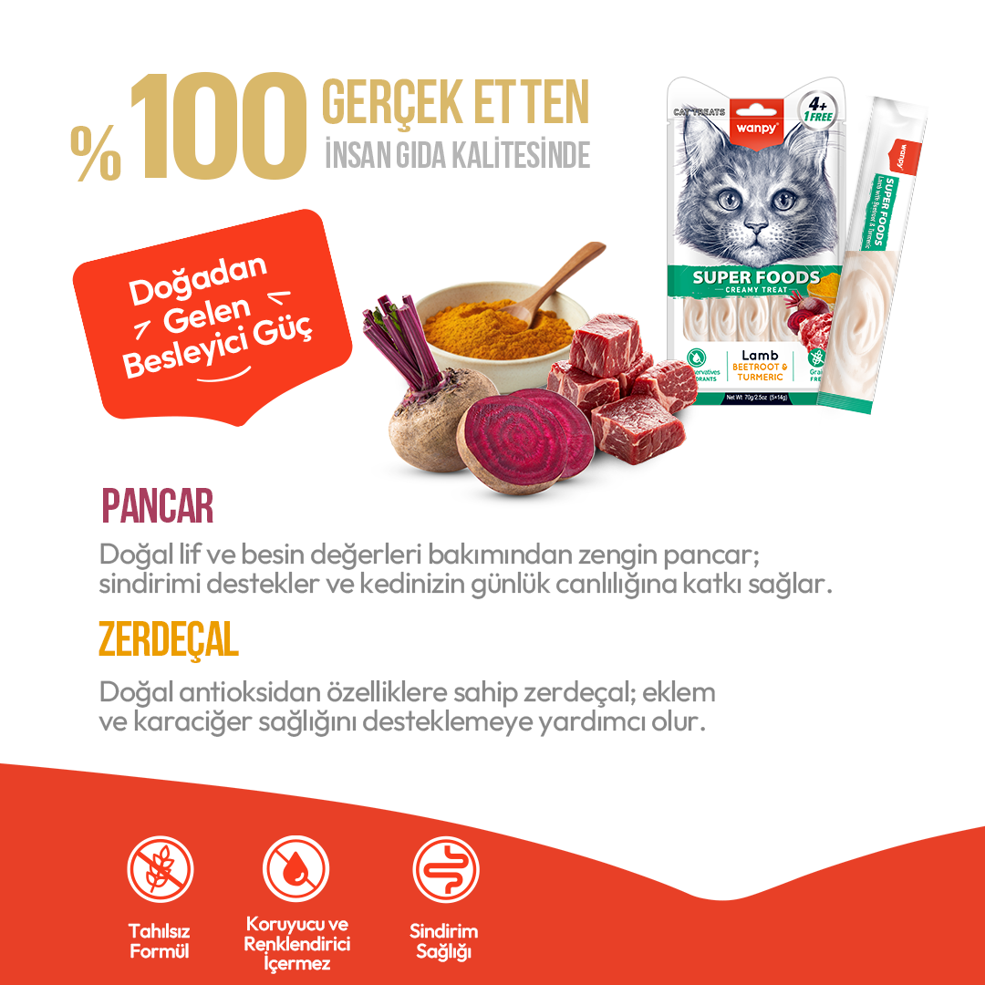 WANPY SUPERFOOD KUZULU PANCAR&ZERDEÇALLI 12'Lİ KREMA ÖDÜLÜ 5X14 GR