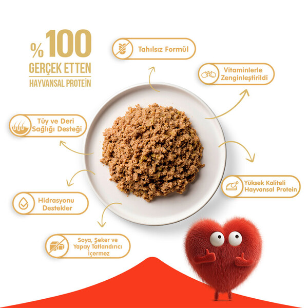 WANPY TAHILSIZ KEDİ %100 GERÇEK ET 375 GR KUZULU KONSERVE 12 ADET - Thumbnail