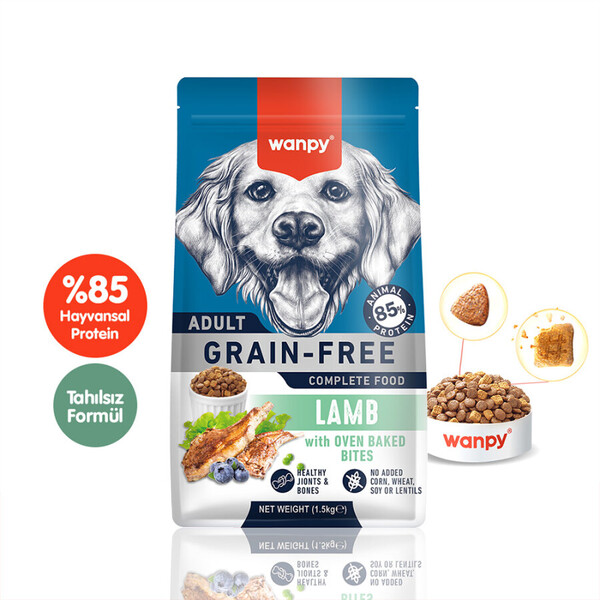 WANPY - WANPY TAHILSIZ KUZULU YETİŞKİN KÖPEK MAMASI 1,5 KG