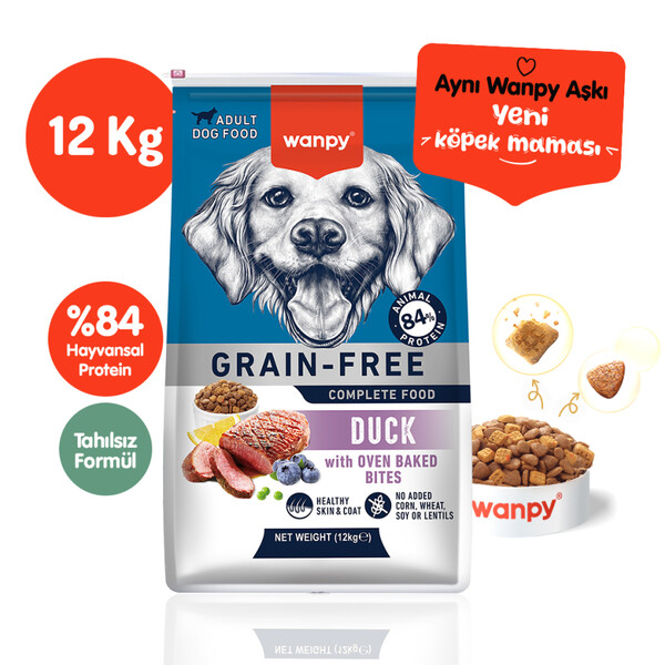 WANPY - WANPY TAHILSIZ ÖRDEKLİ YETİŞKİN KÖPEK MAMASI 12 KG