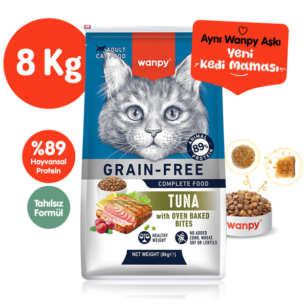 WANPY - WANPY TAHILSIZ TON BALIKLI YETİŞKİN KEDİ MAMASI 8 KG