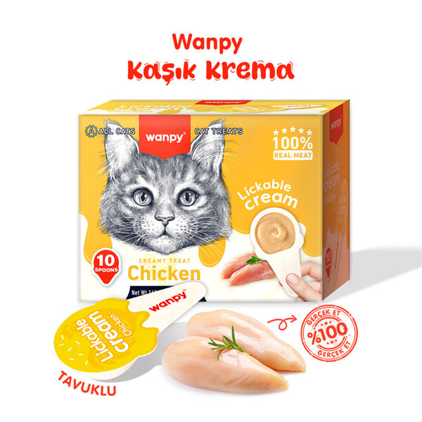 WANPY - WANPY TAVUKLU 10*16 GR KAŞIKLI KEDİ ÖDÜL KREMASI 