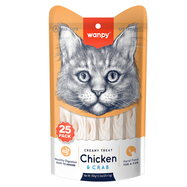 WANPY - WANPY TAVUKLU&YENGEÇLİ 25*14GR KREMA KEDİ ÖDÜLÜ RAC-056