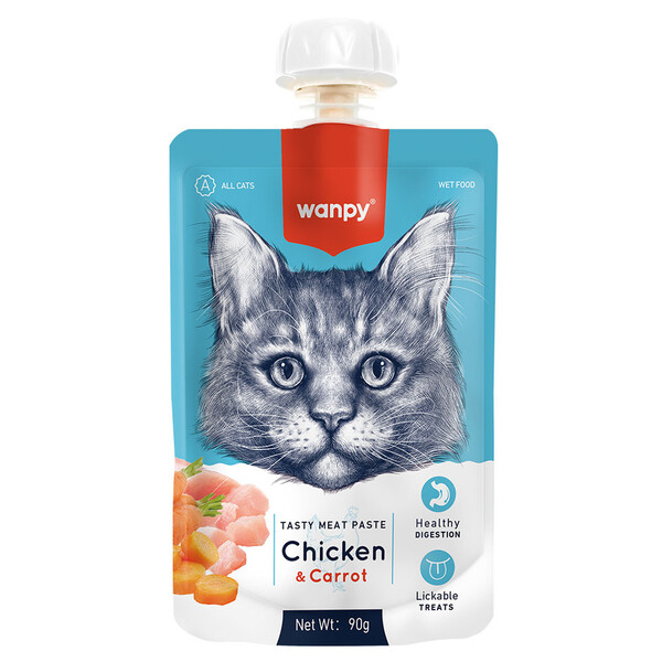 WANPY - WANPY TAZE TAVUKLU&HAVUÇLU 10'LU KEDİ ET EZMESİ 90 GR