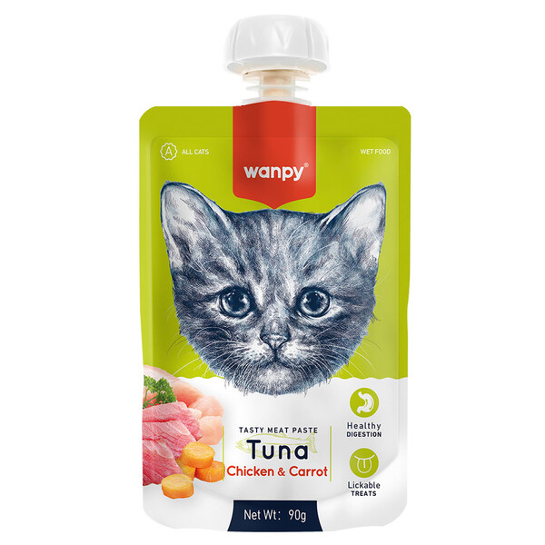 WANPY - WANPY TAZE TON BALIKLI&TAVUKLU 10'LU KEDİ ET EZMESİ 90 GR