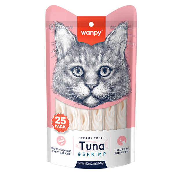 WANPY - WANPY TON&KARİDES 25*14GR KREMA KEDİ ÖDÜLÜ RAC-050
