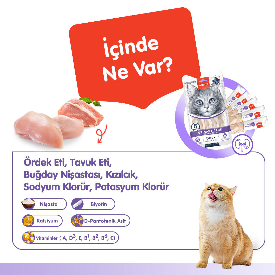 WANPY URINARY CARE ÖRDEK&TAVUK 12'Lİ F.KREMA ÖDÜL 5X14GR