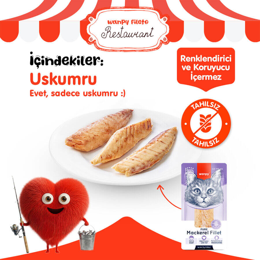 WANPY USKUMRU FİLETO 25G KEDİ ÖDÜLÜ