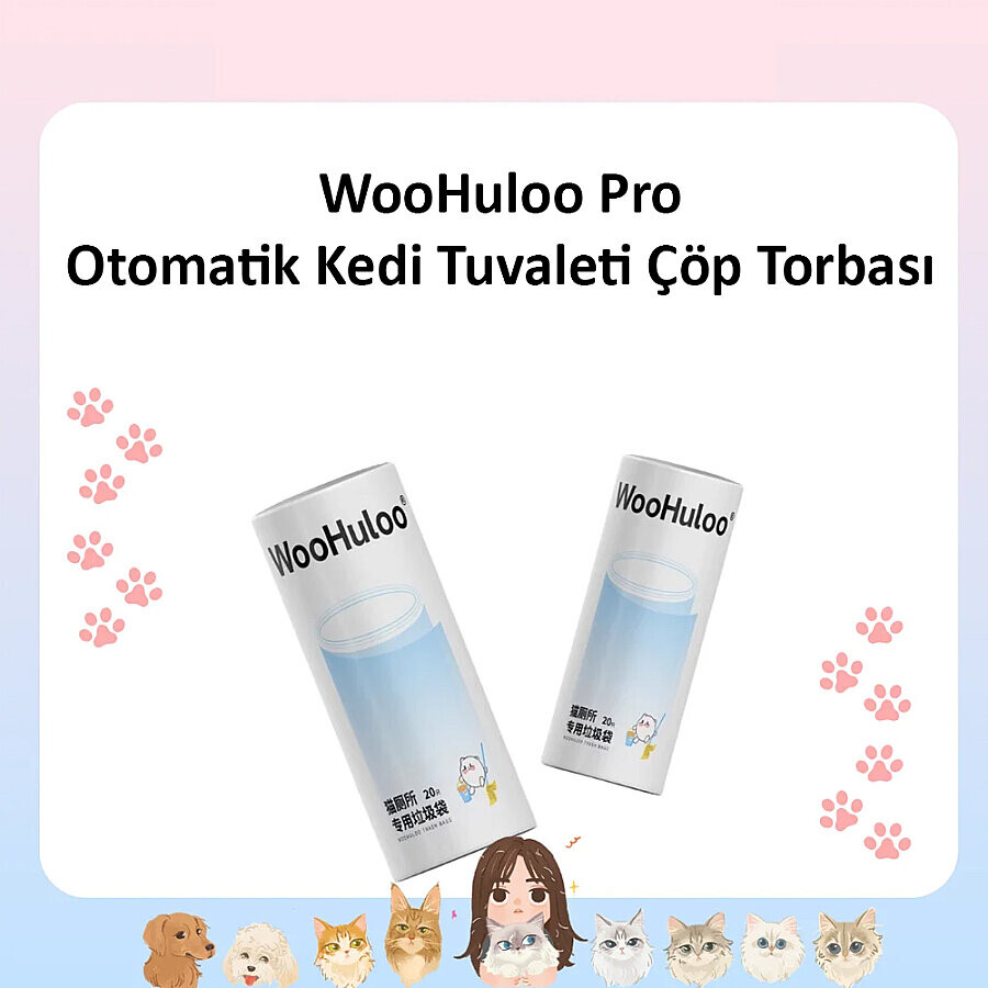  - WANPY WOOHULOO PRO OTOM.KEDİ TUV.ÇÖP TORBASI 20 ADET