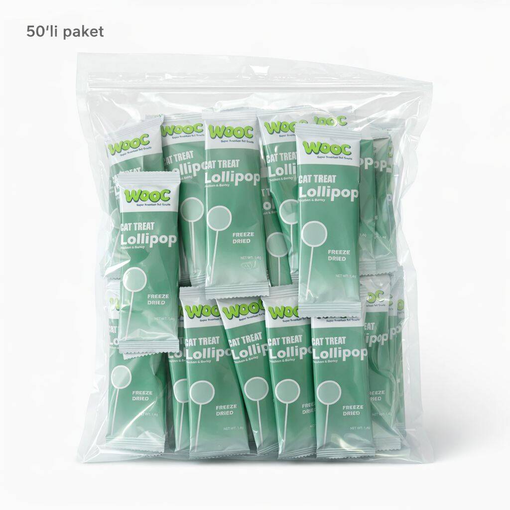 WOOC TAVUK&ARPALI KEDİ LOLİPOP 50'Lİ KUTU