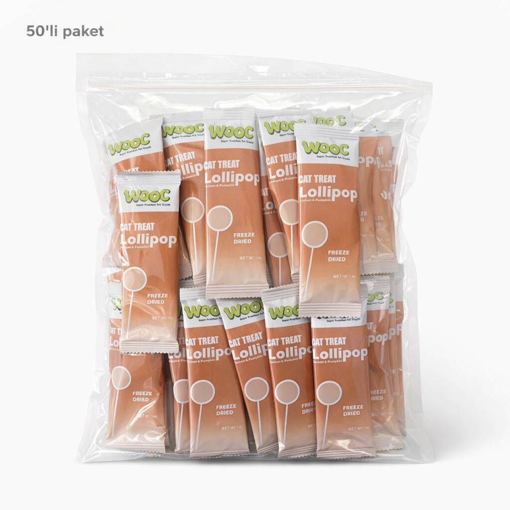 WOOC TAVUK&BALKABAKLI KEDİ LOLİPOP 50'Lİ KUTU